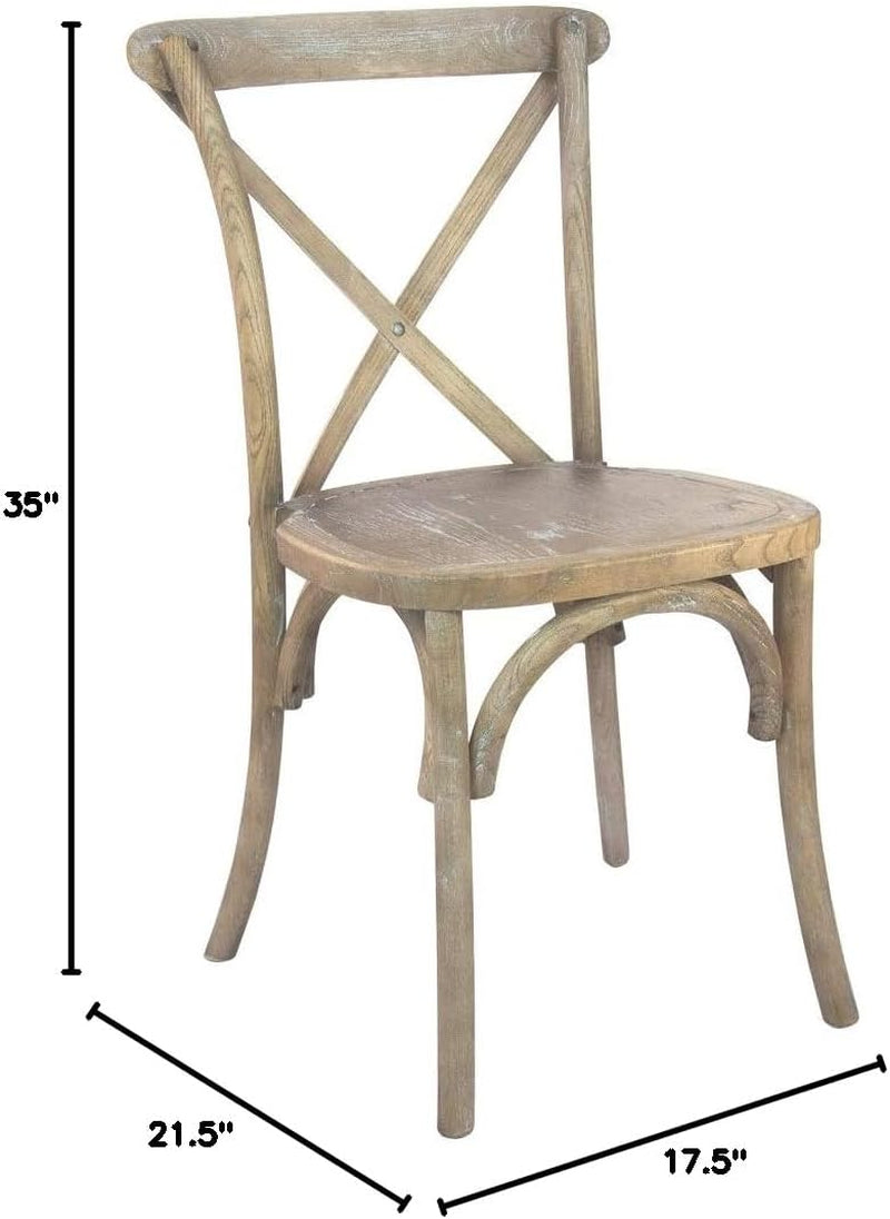 2-Pack Medium Natural with White Grain X-Back Chair-1