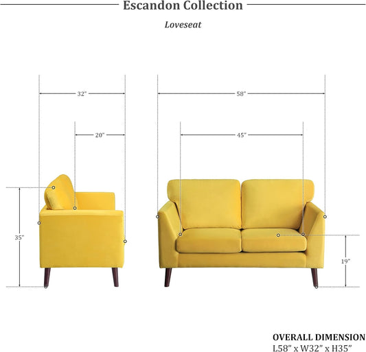 Escandon 2-Piece Living Room Set, Yellow-1