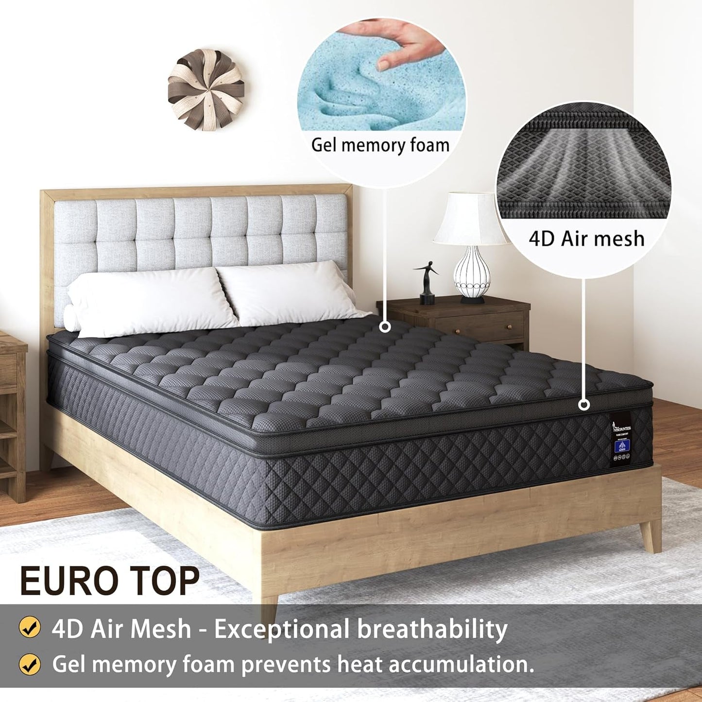 Full Hybrid Mattress, 12 Inch, Medium-Firm, Euro Top-3