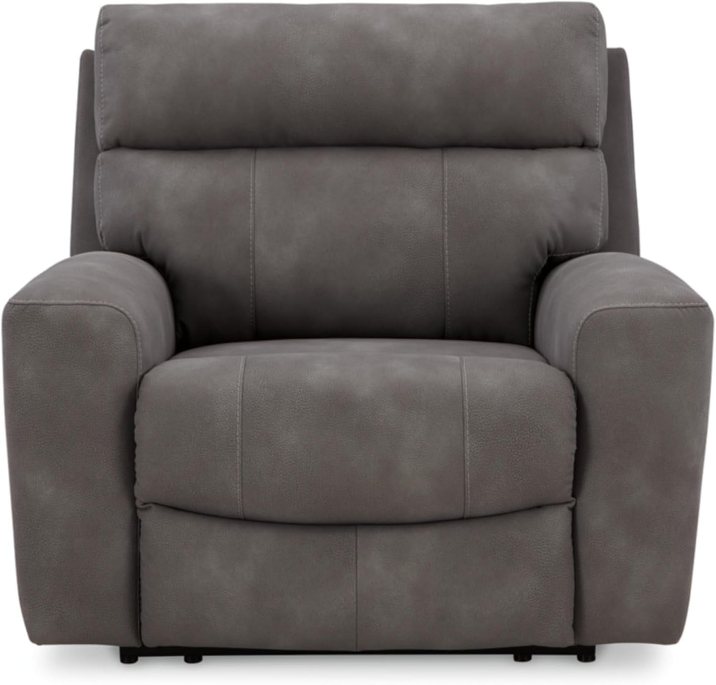Next-Gen Durapella Contemporary Faux Leather Wall Hugger Power Recliner with Adjustable Headrest and USB Ports, Dark Brown-4