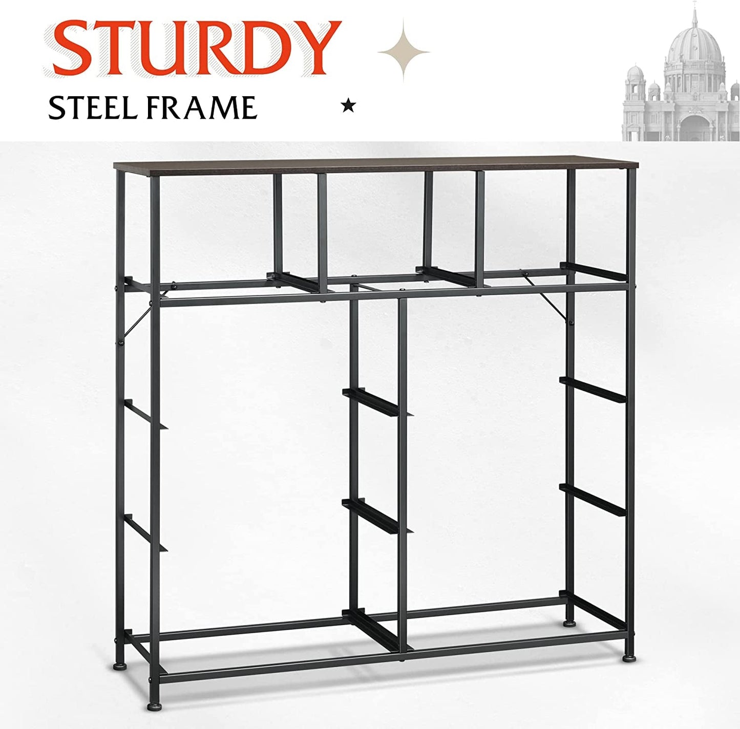 Fabric Storage Tower with 9 Drawers, Dark Grey-1