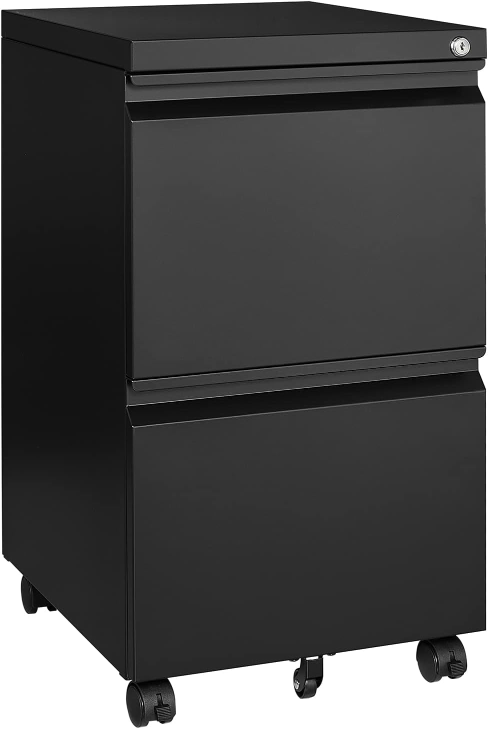 2 Drawer File Cabinet on Wheels, Home Office Mobile under Desk with Lock, Vertical Files Drawers for Legal/Letter/A4,Fully Assembled-0