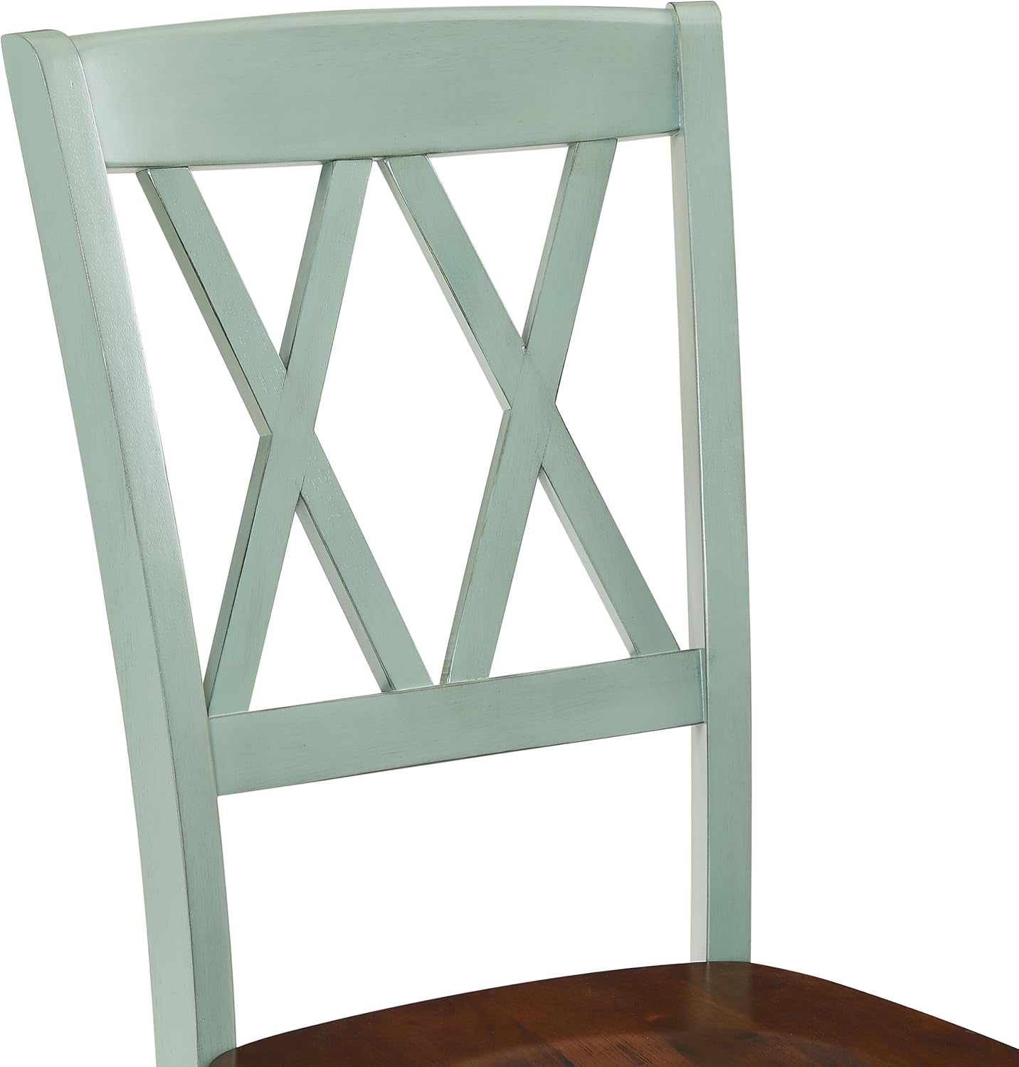 Shelby Traditional Wood X-Back Dining Room Chairs Set of 4, Kitchen Chair, Distressed Teal-4
