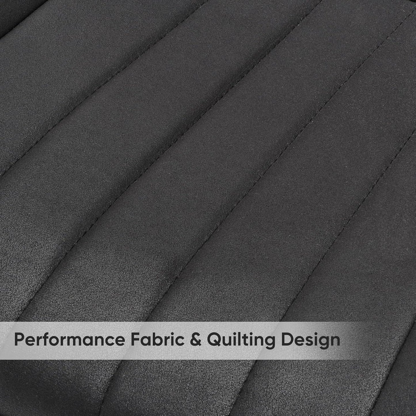 Modern Dining Chairs Set of 4, Comfy Dining Room Chairs with Thick Cushions, Upholstered Fabric Kitchen Side Chairs with Metal Legs, Black-4