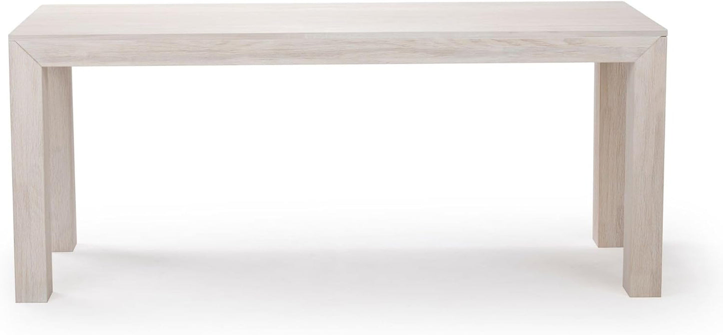 72 Inch Modern Wood Dining Table, Solid Wood Rectangular Dining Table for Kitchen/Dining Room, White Sand Wirebrush-4
