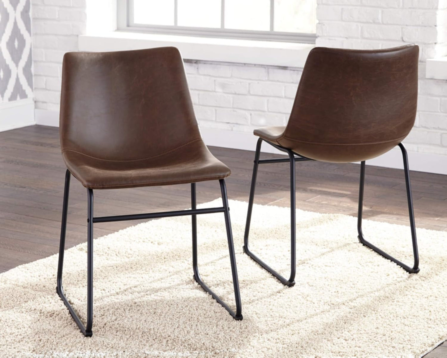 Mid Century Centiar 18.75" Dining Bucket Chair, 2 Count, Black and Brown-1