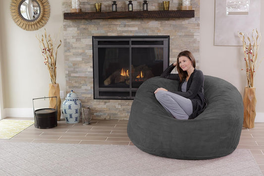 Charcoal 5ft Giant Memory Foam Bean Bag Chair-1