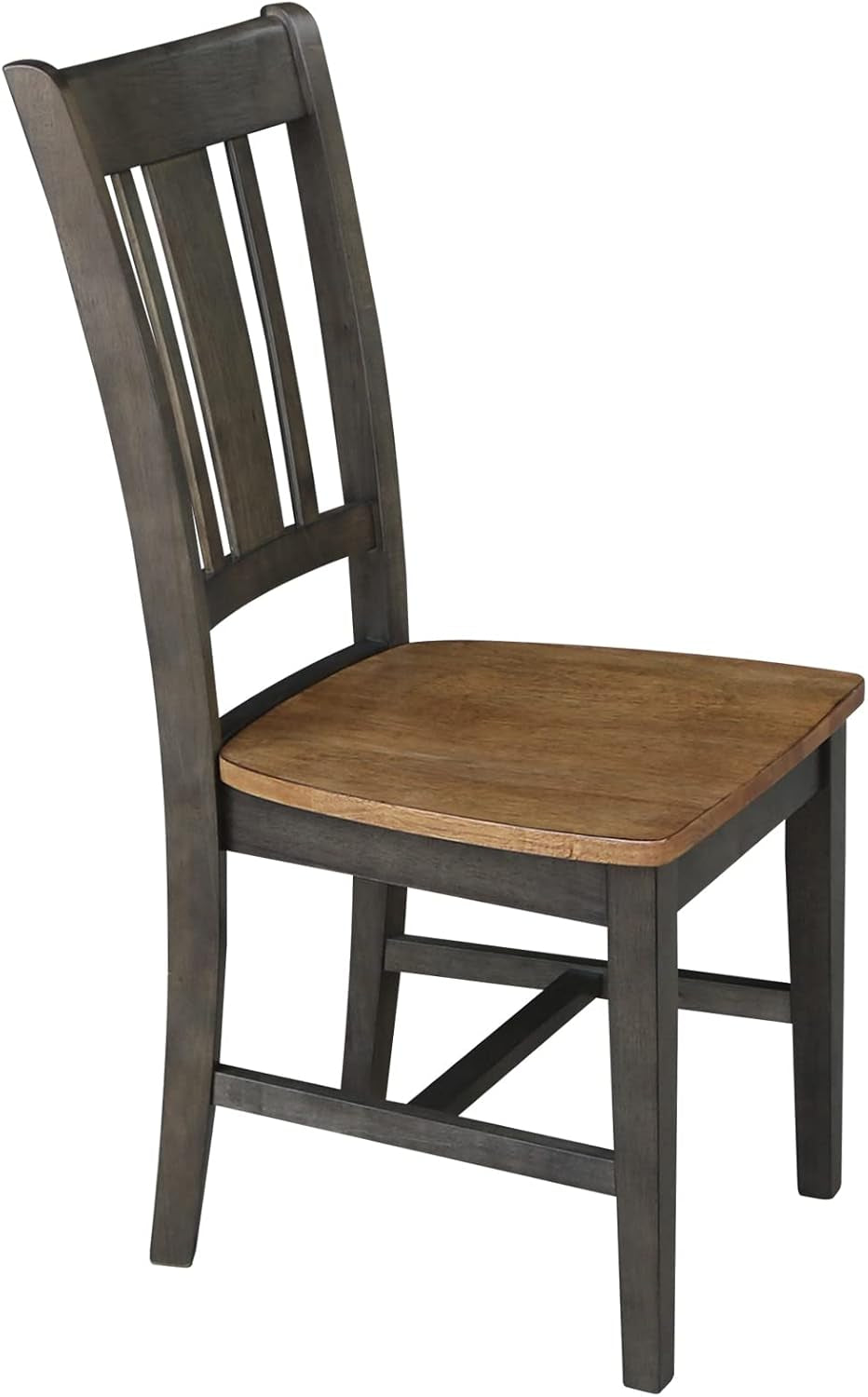 International Concepts San Remo Splatback Dining Chair, Height, Hickory/Washed Coal-4
