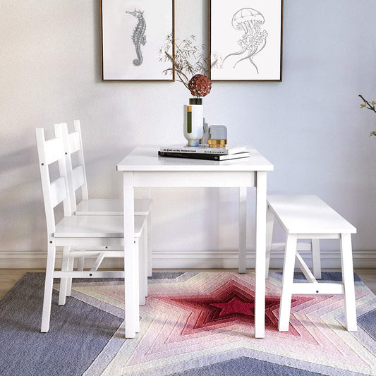 Solid Wood 4 PC Kitchen Table and Chair Set-1