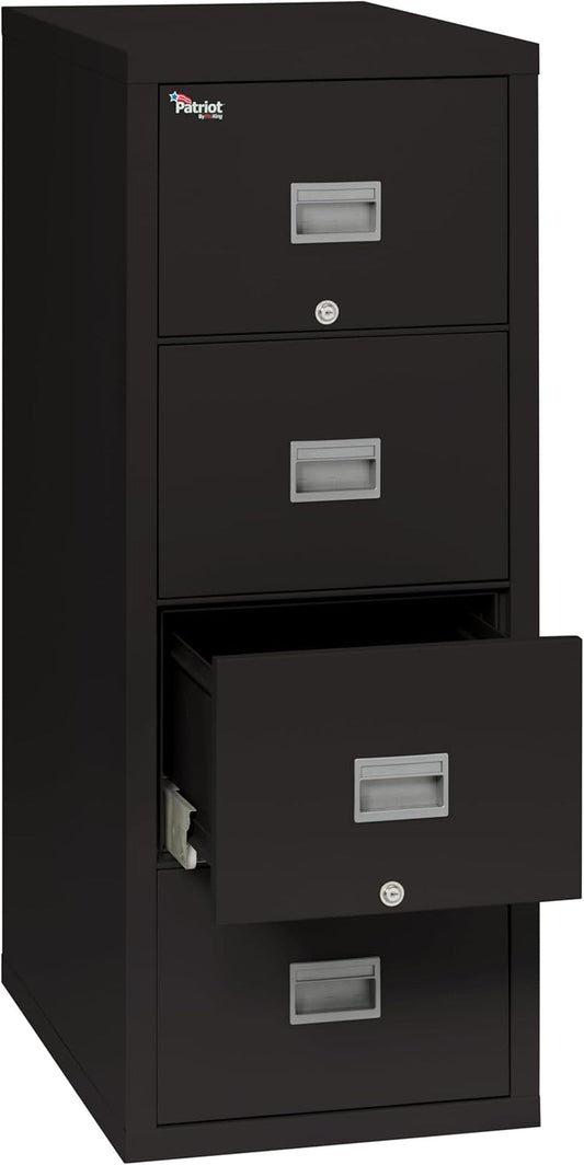 Patriot Vertical 4 Drawer Legal & Letter Fire Safe File Cabinet, Key Lock, 1 Hour Fire Rated UL Rated & Water Resistant, USA Made, Black-1