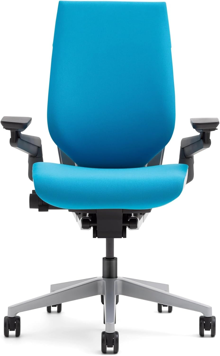 Gesture Office Chair - Ergonomic Work Chair with Wheels for Carpet - Comfortable Office Chair - Intuitive-To-Adjust Chairs for Desk - 360-Degree Arms - Blue Jay Fabric-0