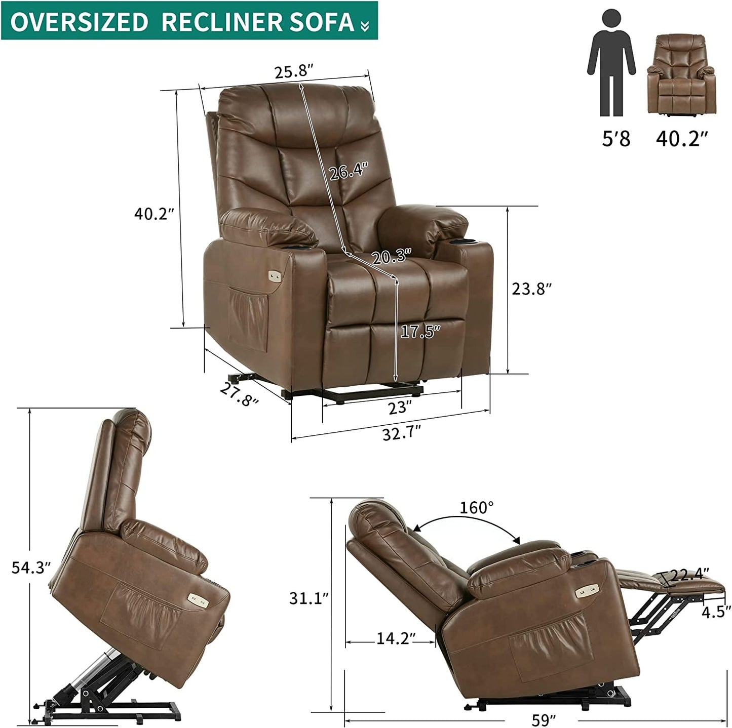 Electric Power Lift Recliner Chair for Elderly-2