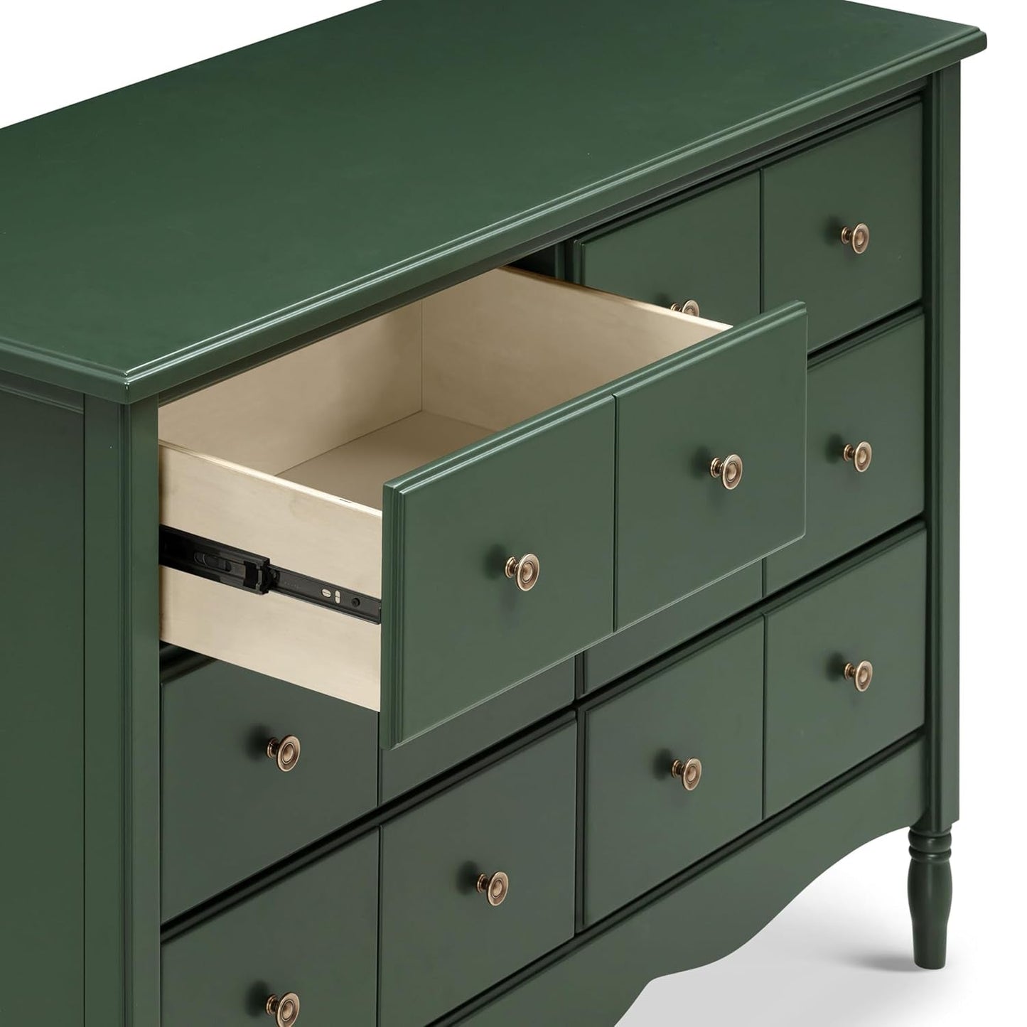 Liberty 6-Drawer Assembled Dresser in Forest Green | 2 Sets of Knobs-3