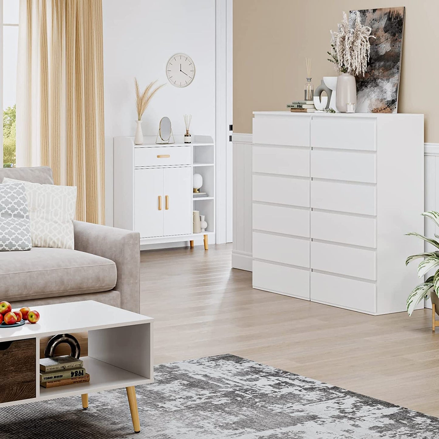 Wooden 6-Layer Chest with Sliding Rail-4