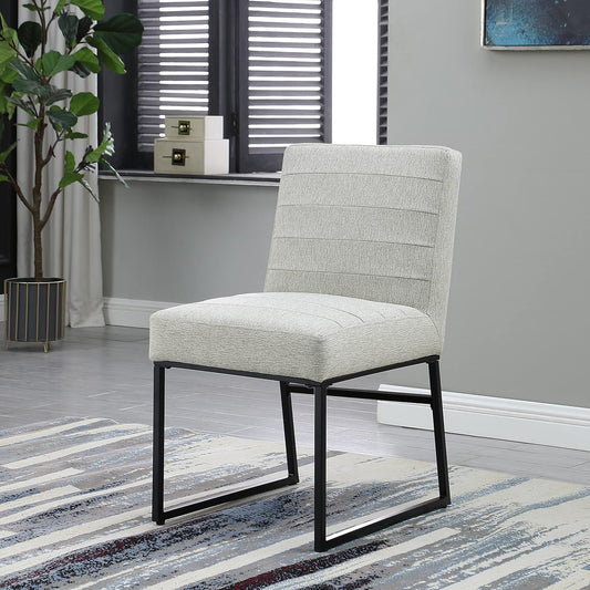 Channeled Metal Dining Chair - Sustainable Gray Woven (Single Pack)-1