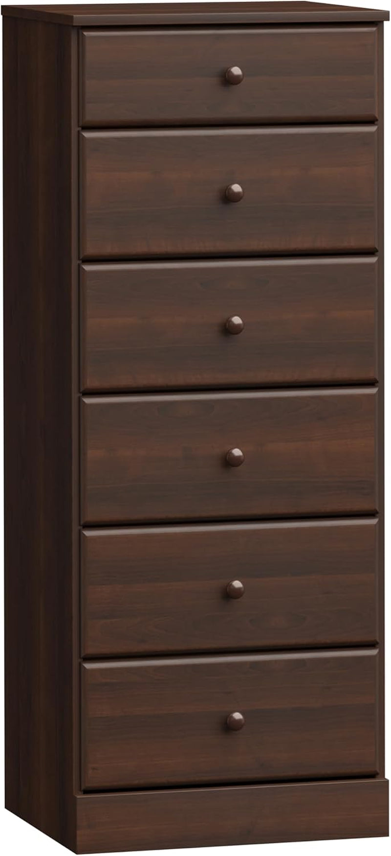 Astrid Tall Brown Dresser: 16.5"D X 19.75"W X 50"H, 6-Drawer Chest for Bedroom by - Perfect Chest of Drawers for Ample Storage-0