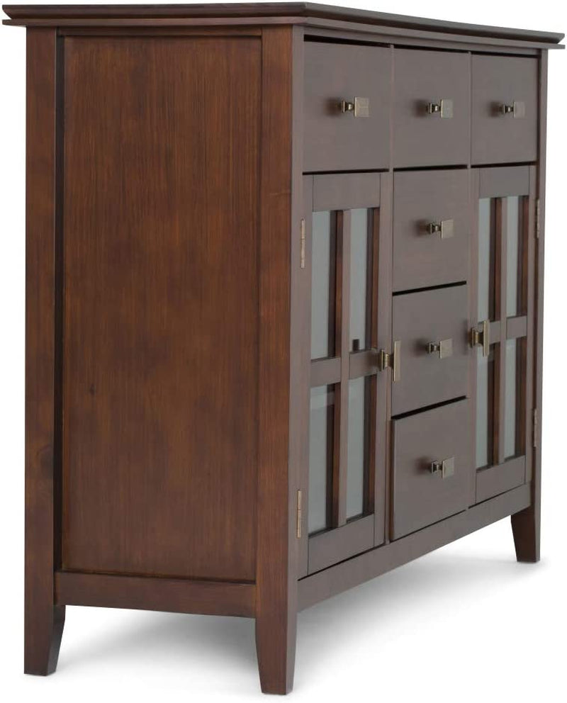 Contemporary Russet Brown Pine Wood Sideboard Buffet-4