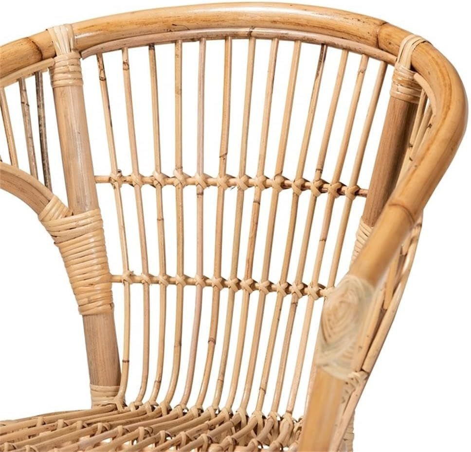 Alleta Modern Bohemian Natural Brown Rattan 3-Piece Living Room Set-4