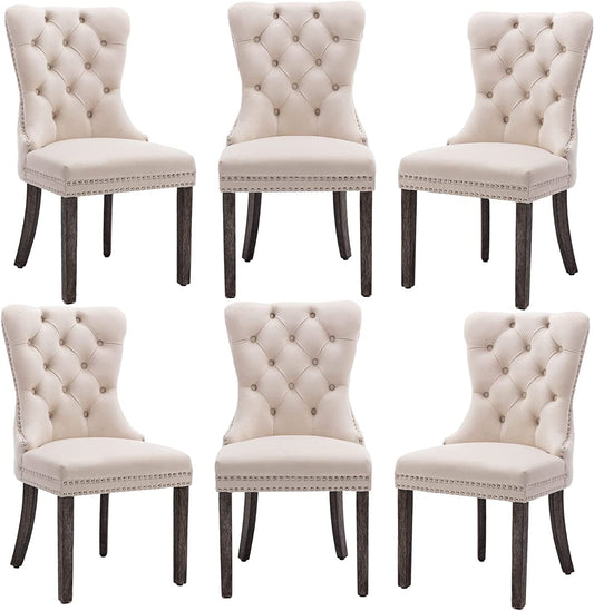 Dining Chairs Set of 6, Velvet Nikki Collection Dining Room Chair Upholstered Modern Luxury-1