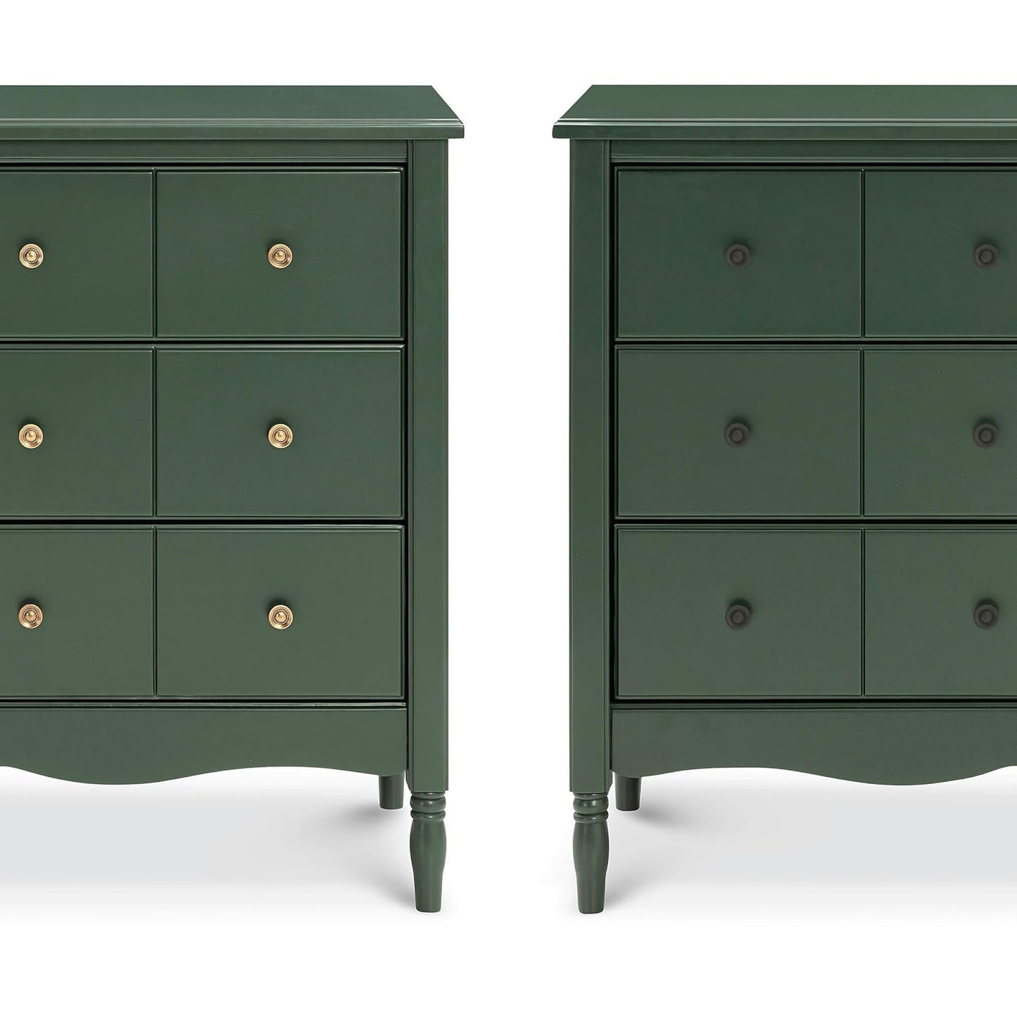Liberty 6-Drawer Assembled Dresser in Forest Green | 2 Sets of Knobs-4