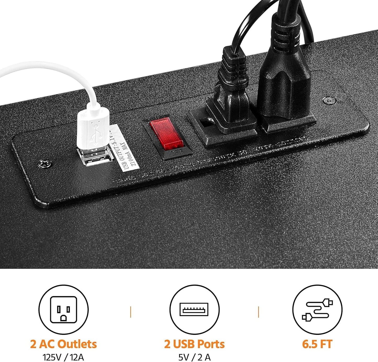 File Cabinet, 3 Drawer Mobile Lateral Filing Cabinet, Printer Stand with Open Storage Shelf under Desk Storage for Home Office, Black/Rustic Brown-4