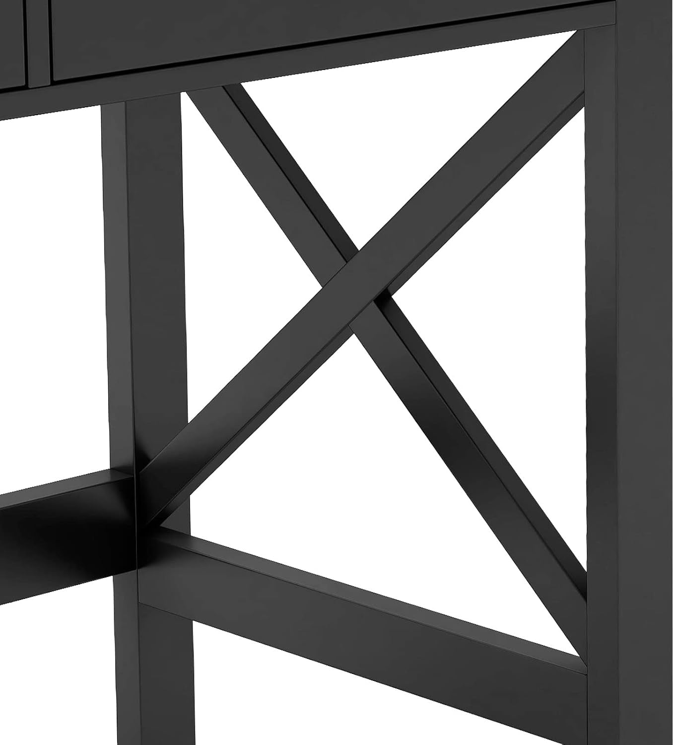 Home Office Desk Writing Computer Table Modern Design Black Desk with Drawers, Makeup Vanity Table-4