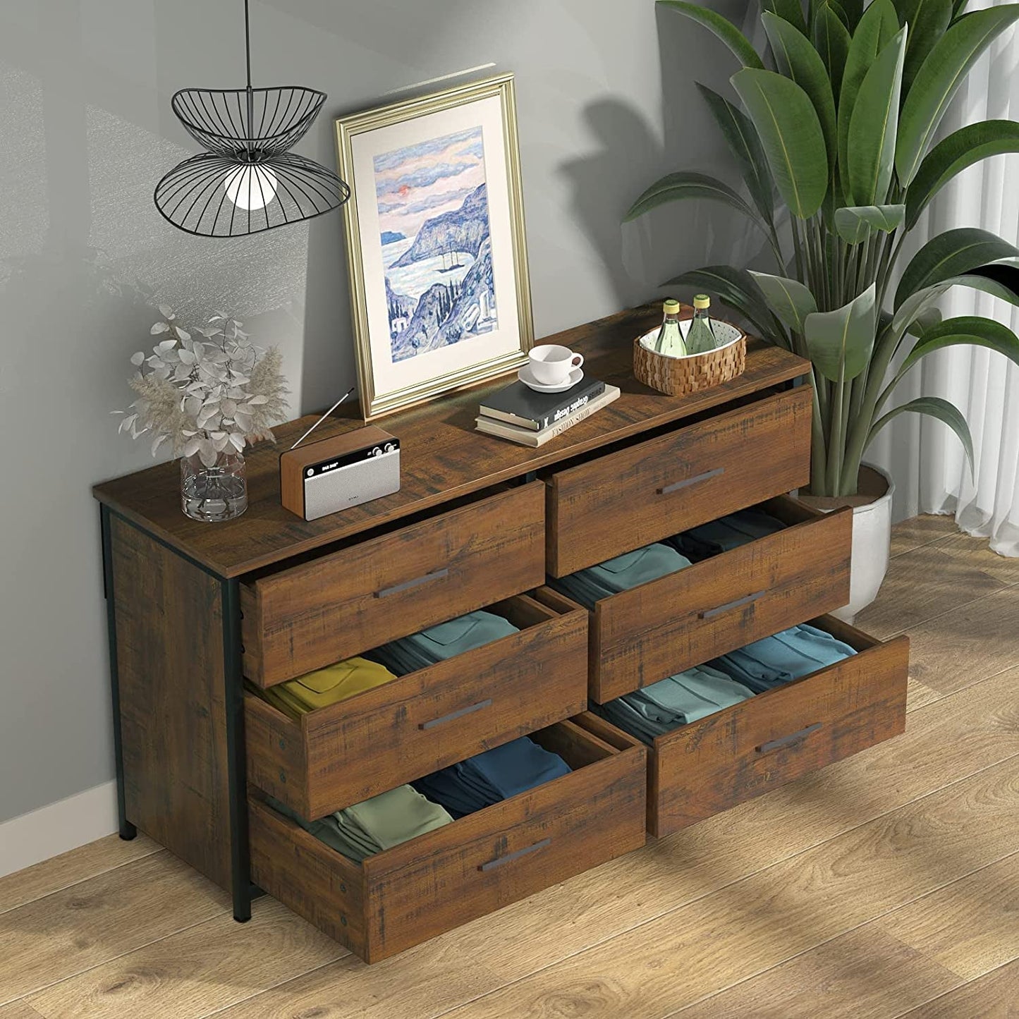 Industrial 6-Drawer Double Dresser-4
