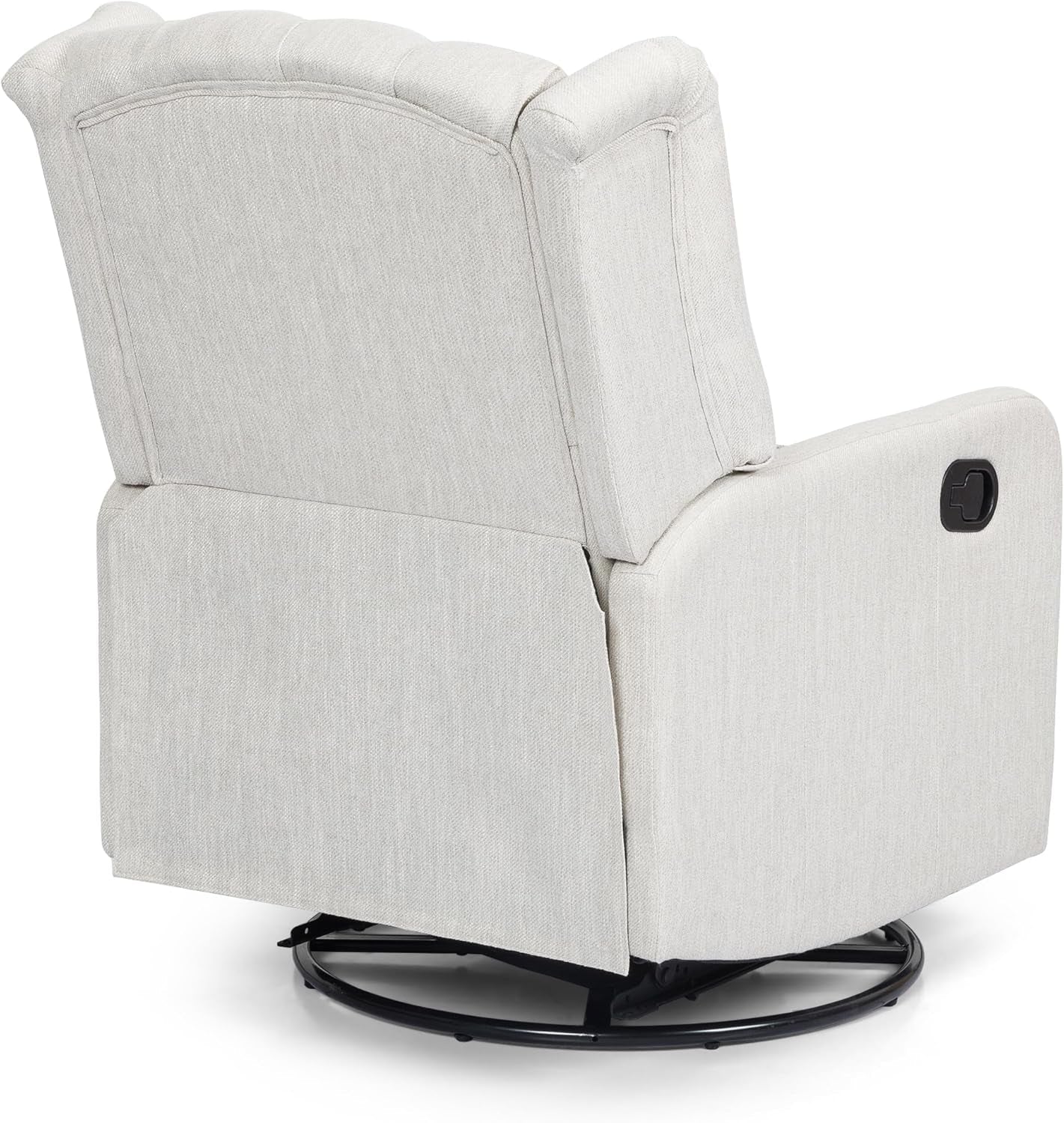 Manual Recliner Chair with Wing Back and Rolled Arms, 360-Degree Swivel Accent Chair for Living Room-4