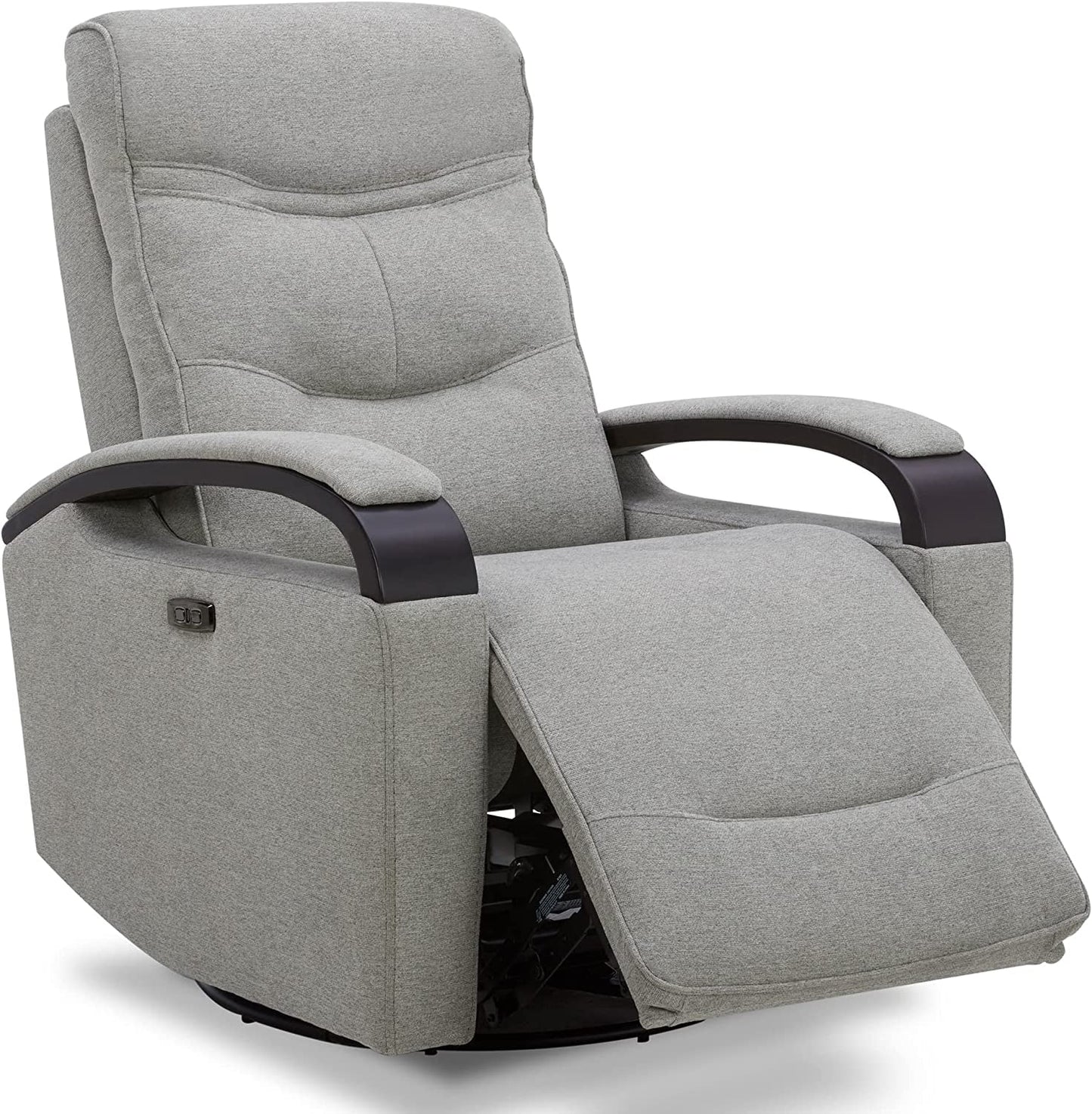 Fabric Power Swivel Glider Rocker Recliner Chair (Light Grey)-0