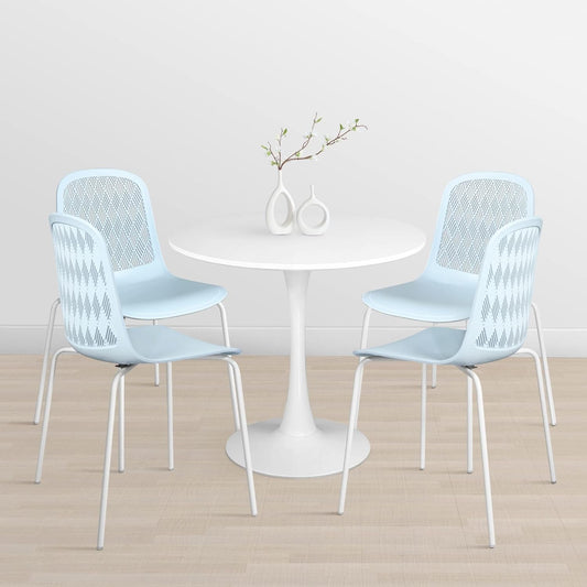 Armless Modern Chairs with Metal Legs for Living, Bedroom, Kitchen, Dining, Lounge Waiting Room, Restaurants, Cafes, Set of 4-1