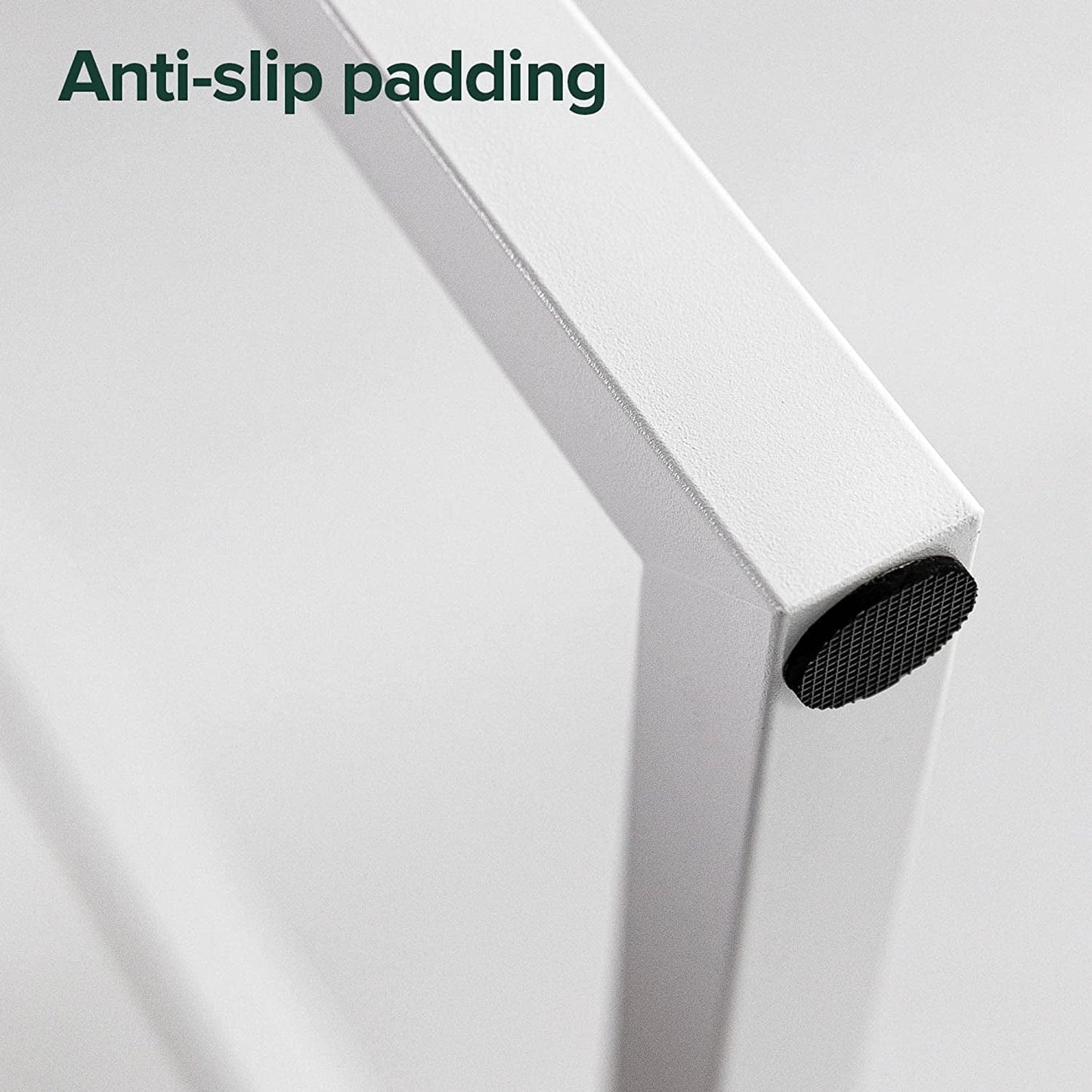 Jennifer 55 Inch White Frame Desk, Computer Workstation, Office Desk, Dining Table, Easy Assembly, Natural-4