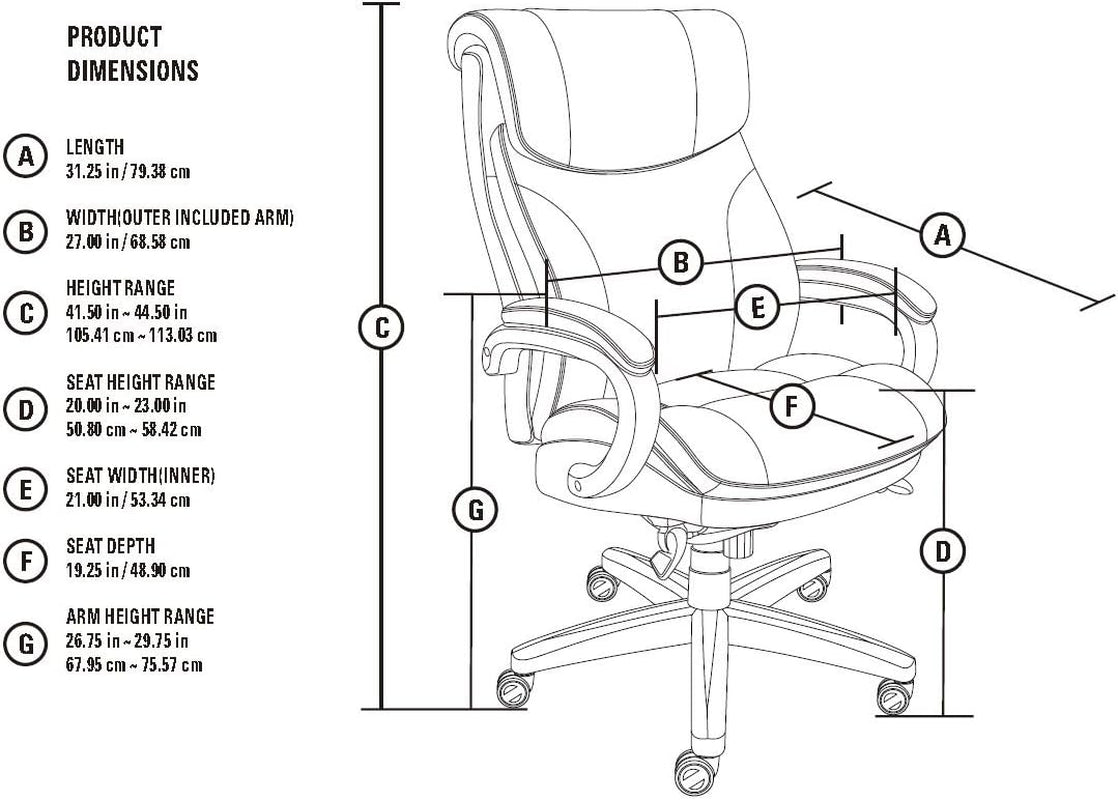 Bellamy Executive Office Chair with Memory Foam Cushions, Solid Wood Arms and Base, Waterfall Seat Edge, Bonded Leather, Brown-3