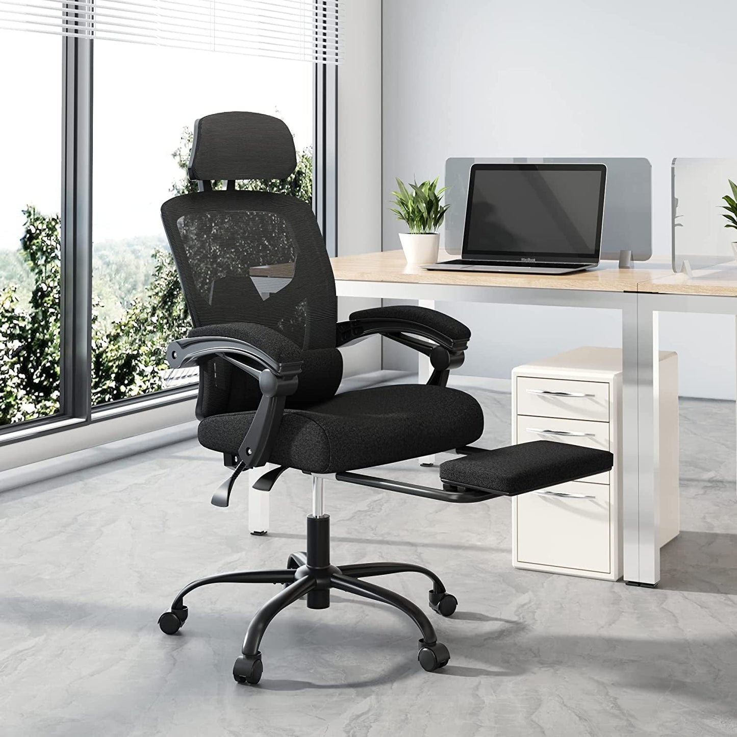 Ergonomic Reclining Mesh Office Chair with Accessories-0