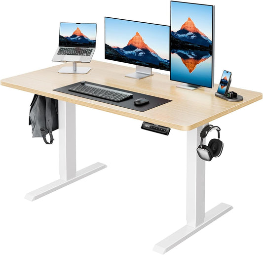 48" Natural Electric Standing Desk with Memory-1