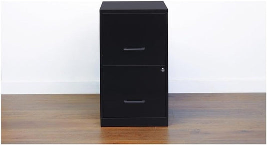 Metal 2 Drawer Letter File Cabinet in Black-1