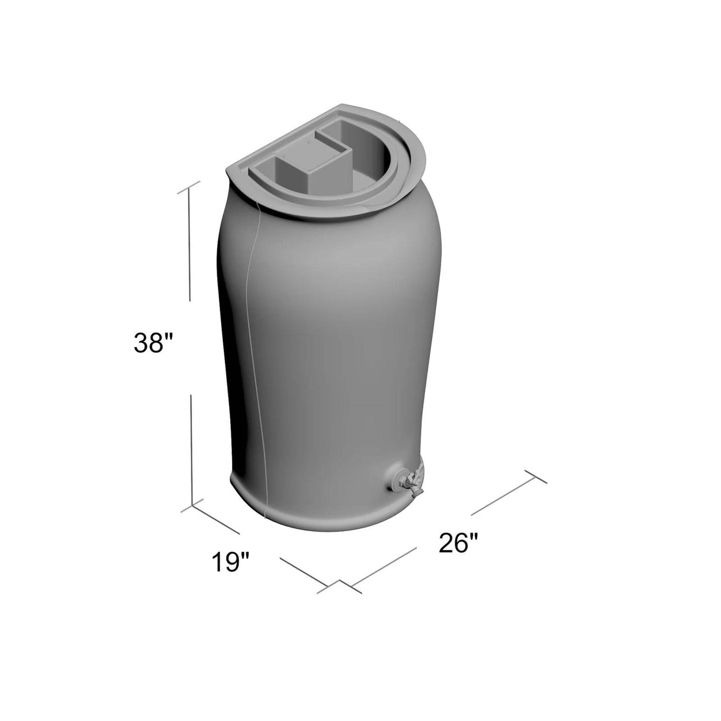 Dark Grey Granite 50-Gallon Plastic Urn Rain Barrel with Planter Top-4