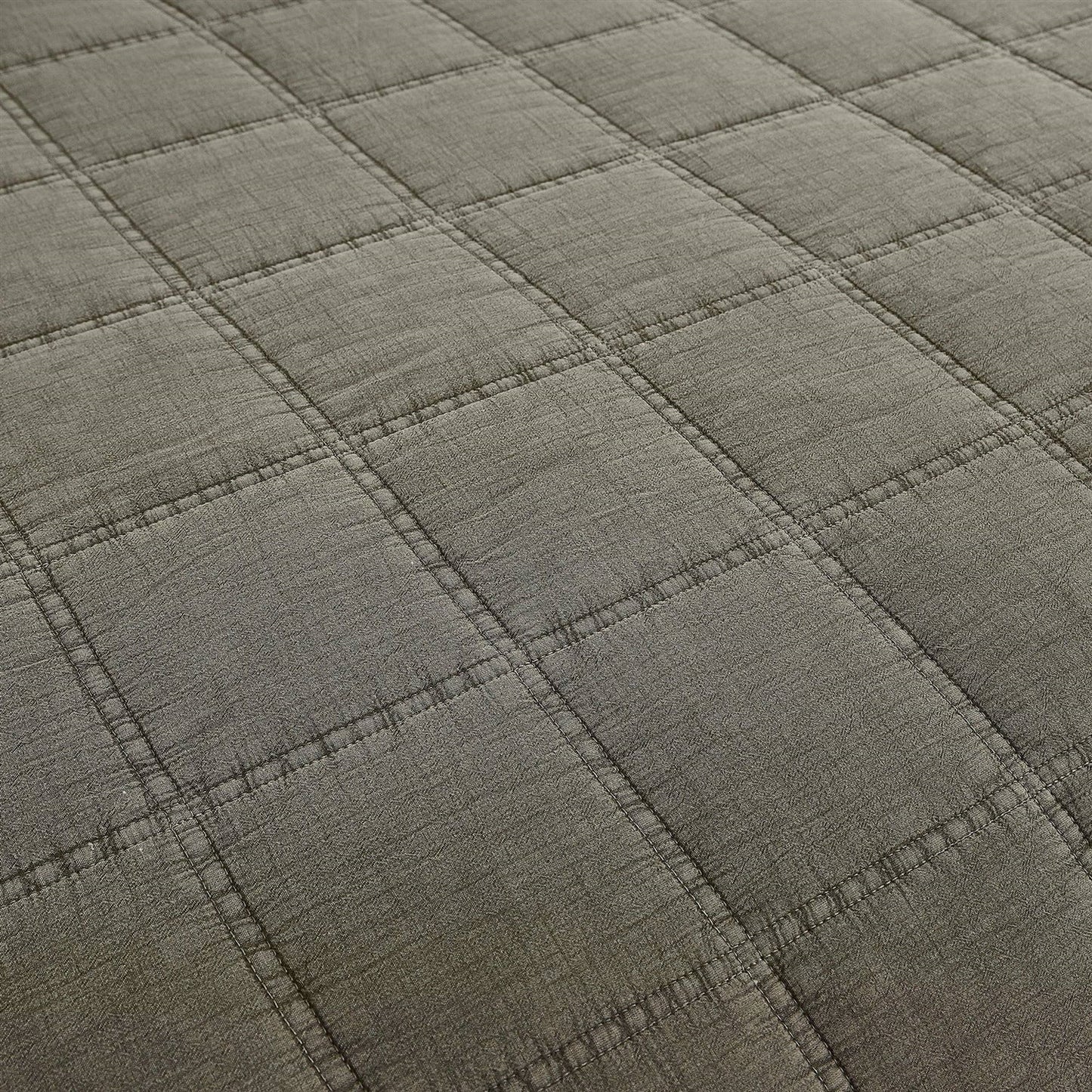 Full/Queen 3 Piece Cotton Faded Stone Washed Lightweight Quilt Set Green-4