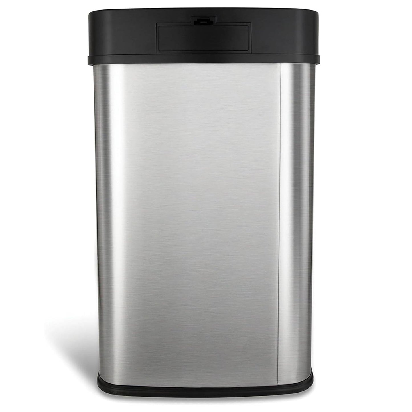 Silver/Black 13-Gallon Stainless Steel Kitchen Trash Can with Motion Sensor Lid-4