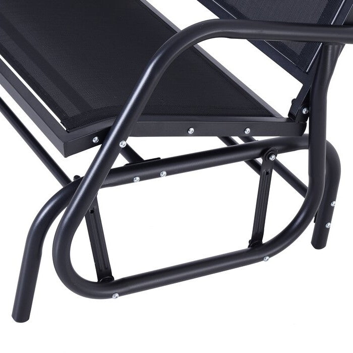 2 Seater Mesh Outdoor Patio Swing Glider Dark Gray-2