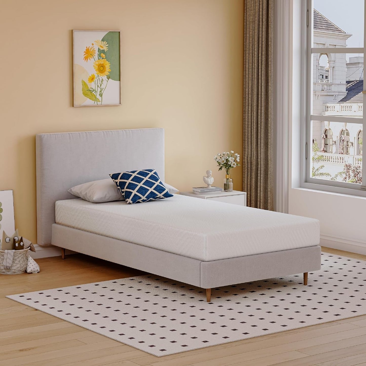 Twin Memory Foam Mattress Medium-Firm, 6", Kids/Guest Beds-0