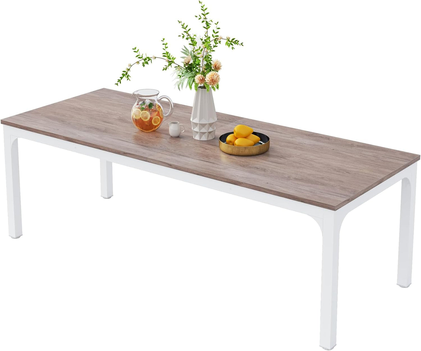 Dining Table for 6-8 People, 78-Inch Large Narrow Long Rectangular Kitchen Dinner Table, 8 Seat Rustic Wood Dining Room Table for Kitchen, Living Room (Only Table)-4