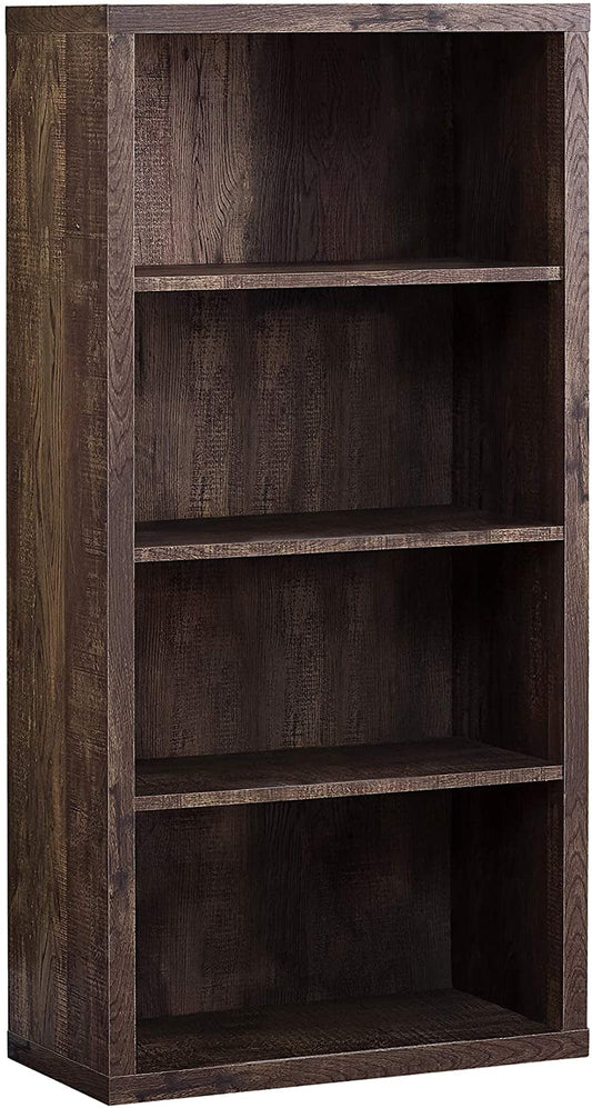 Adjustable 3-Shelf Bookcase - 48”H (Brown)-1