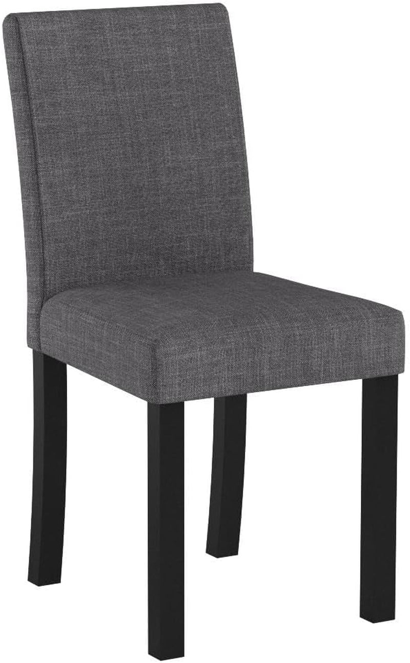 Set of 2 Modern Fabric Upholstered Dining Chairs Elegant Design Dining Room Chairs (Gray Set of 2)-3