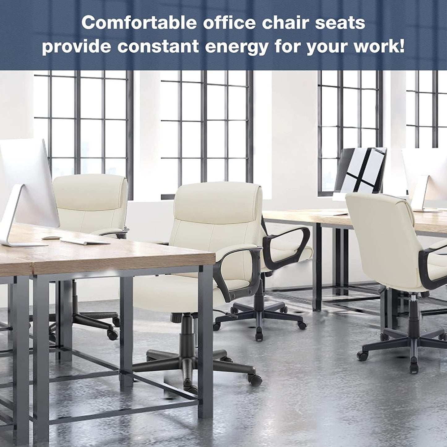 Ergonomic PU Leather Swivel Office Chair-2