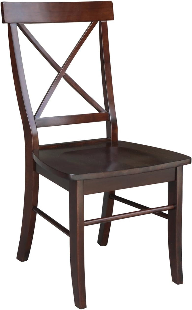 International Concepts X- Back Chair, with Solid Wood Seat, Java-4