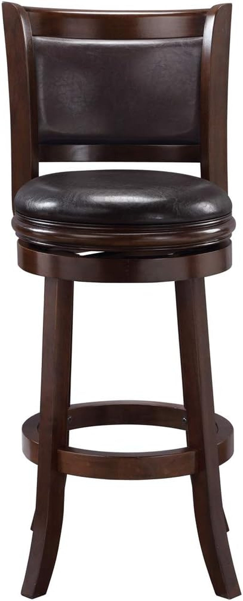 Augusta Bar Height Swivel Stool, 29-Inch, Cappuccino with Dark Brown PU-3