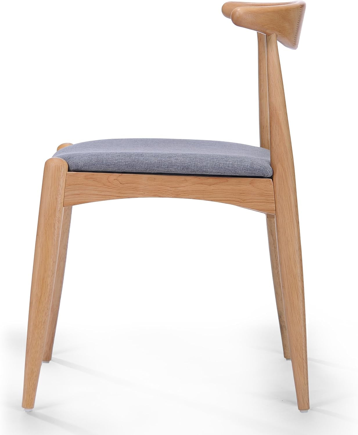 Francie Fabric with Oak Finish Dining Chairs, 2-Pcs Set, Grey / Oak-2