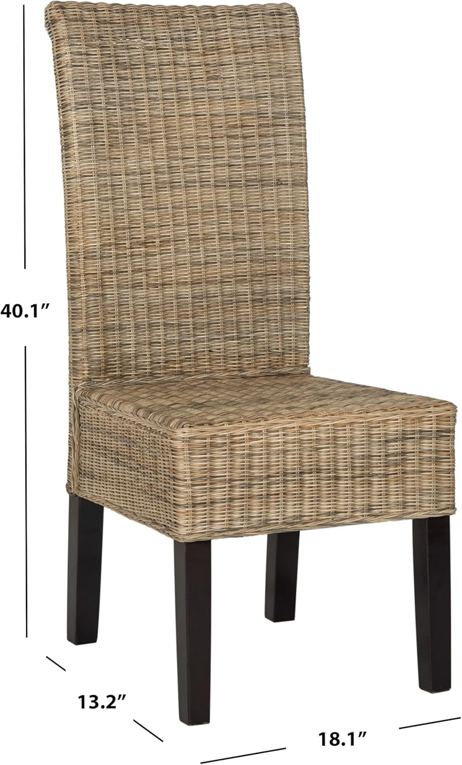 Home Collection Arjun Grey Wicker 18-Inch Dining Chair-2