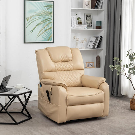 Oversized Lay Flat 180-Degree Electric Power Lift Recliner Chair for Elderly W/Massage and Heat, Infinite Positions Adjustable 2 Remote Controllers Faux Leather Upholstered Recliner&Armchair-1