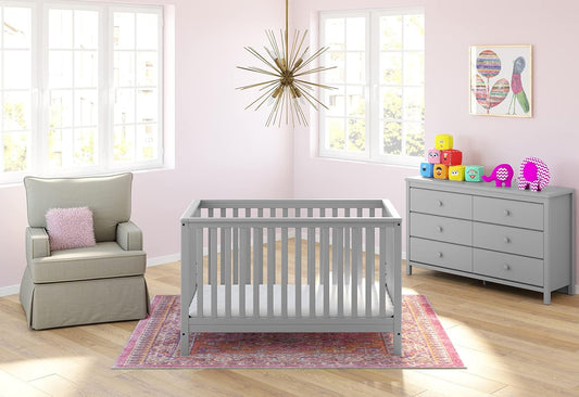 Pebble Gray 6 Drawer Double Dresser Nursery-1